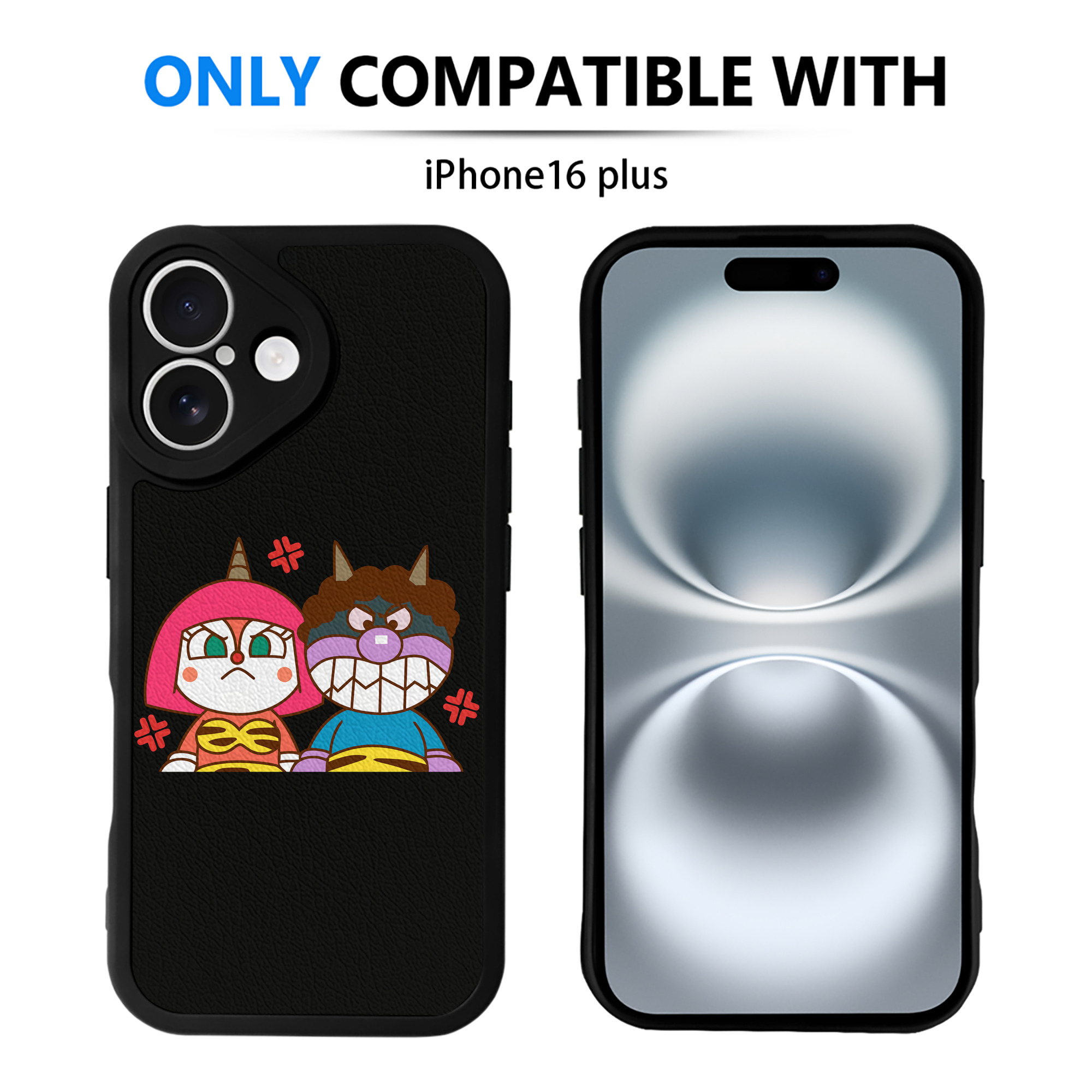 （画像用） アンパンマン Anpanman 【iPhone 16シリーズ対応】シリコンスマホケース（レザー調） 材質：シリコン